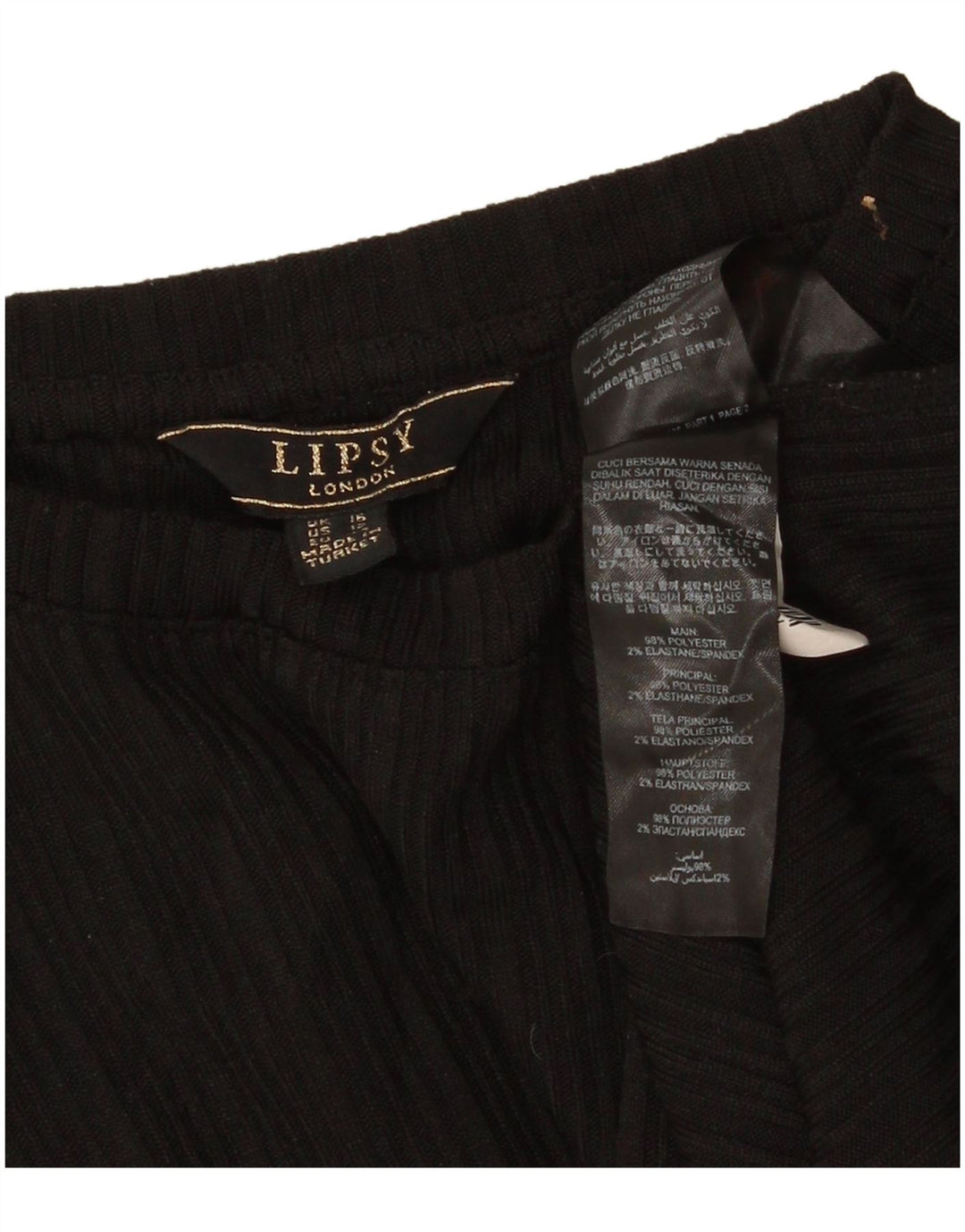 Lipsy Camiseta para mujer Top UK 46 Large Negro Poliéster