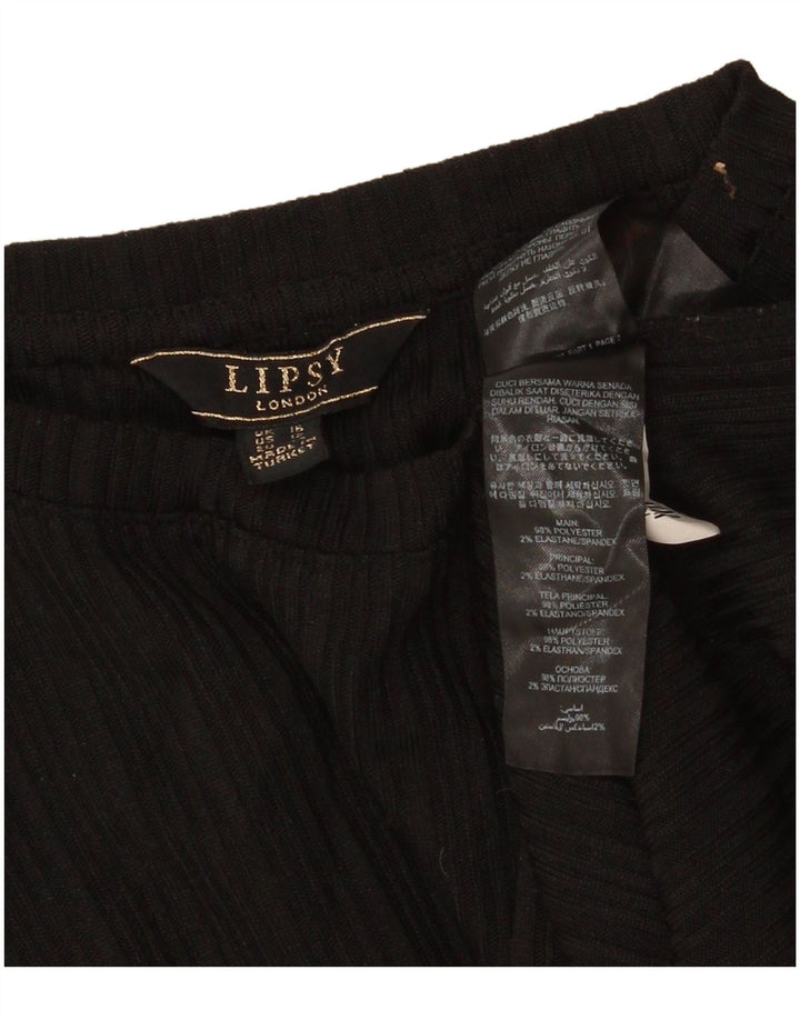 Lipsy Camiseta para mujer Top UK 46 Large Negro Poliéster