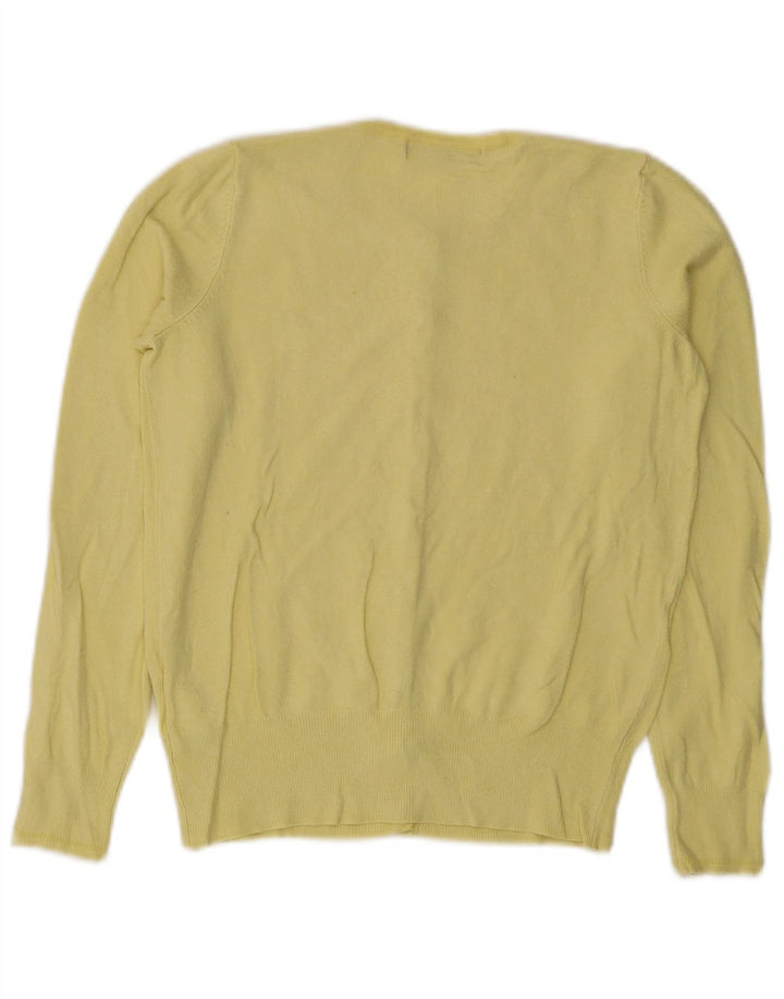 Marks & Spencer Suéter tipo cárdigan para mujer UK 8 Small Viscosa amarilla