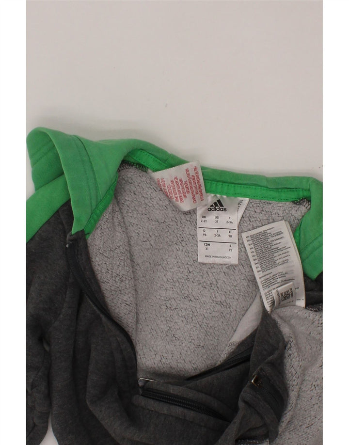 ADIDAS Sudadera con capucha y cremallera para niño 2-3 años Gris Colorblock Algodón