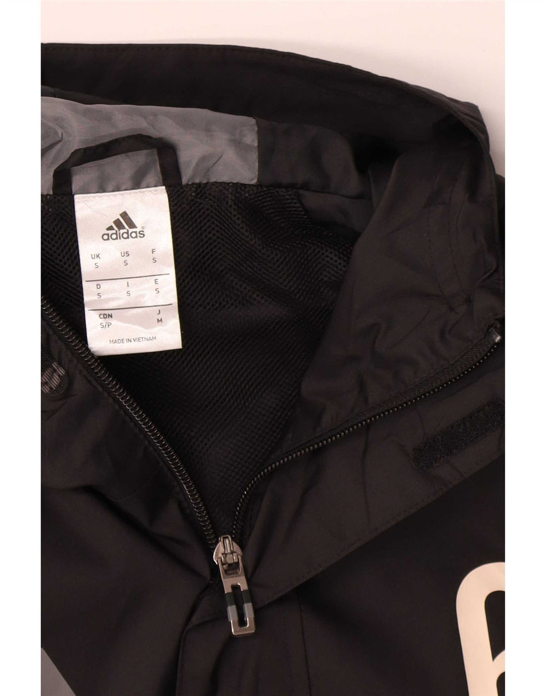 Adidas - Chaqueta impermeable con capucha para hombre, talla S, poliéster negro