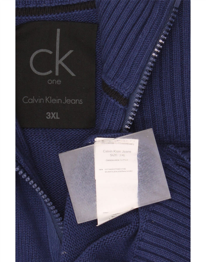 Calvin Klein Jeans - Cárdigan para hombre, talla 3XL, algodón azul marino