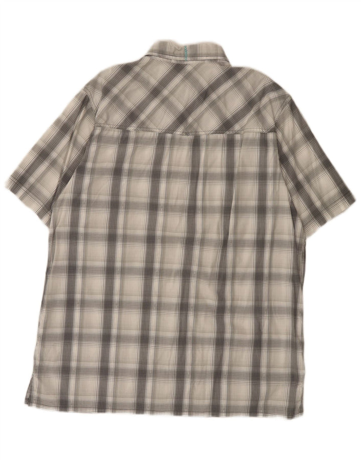 Columbia Camisa De Manga Corta Para Hombre Algodón A Cuadros Gris Medio
