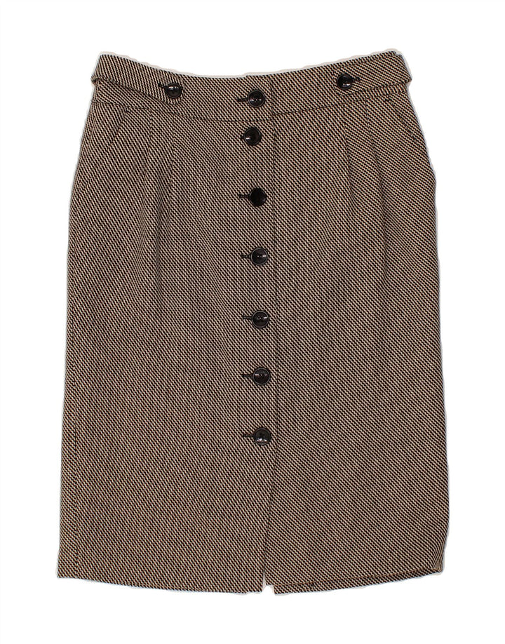 ESCADA Womens Straight Skirt EU 38 Medium W28  Black Chevron Wool Vintage Escada and Second-Hand Escada from Messina Hembry 