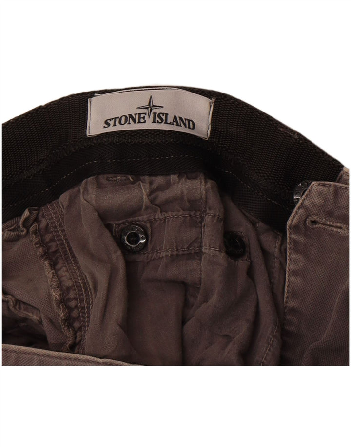 Pantalones cargo rectos para hombre Stone Island W32 L34 Algodón gris