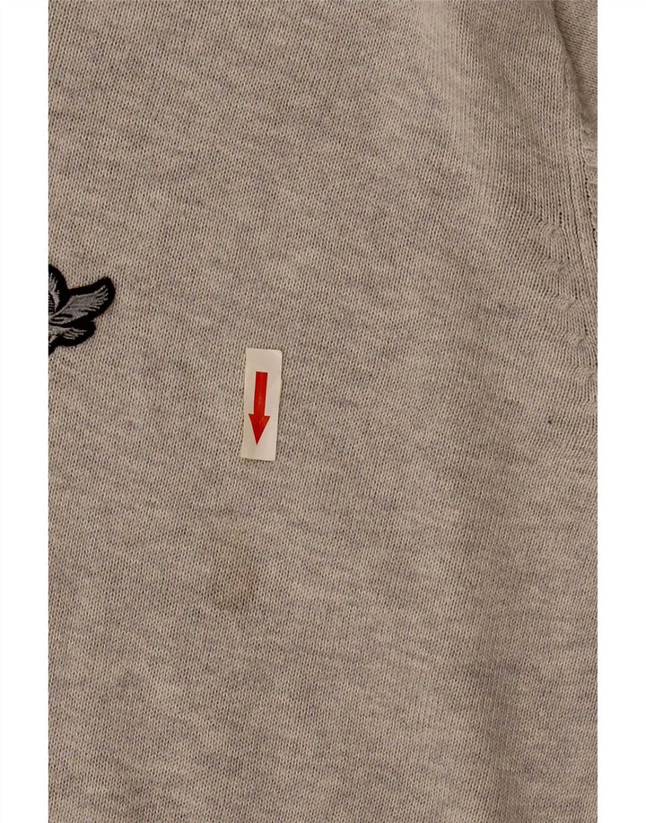 Lyle & Scott Heritage - Jersey con cuello en V para hombre, talla grande, algodón gris