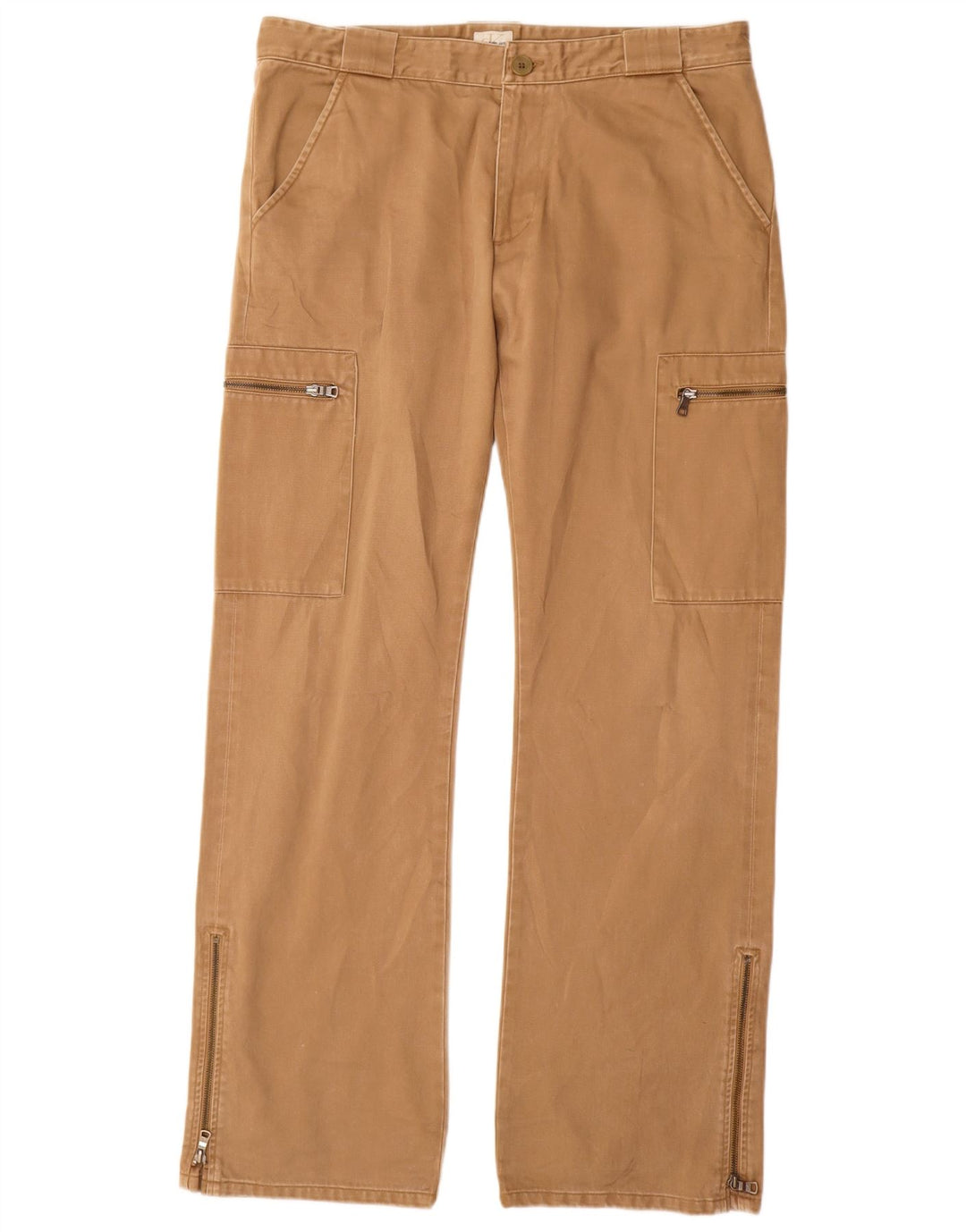 CALVIN KLEIN Pantalón cargo recto para hombre W34 L34 Algodón beige