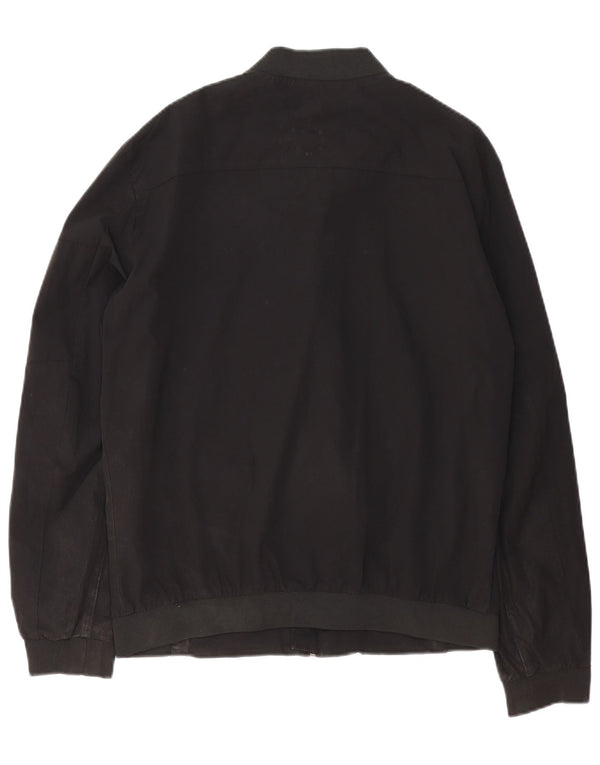 Zara Mens Bomber Jacket UK 40 Grande Nylon Negro