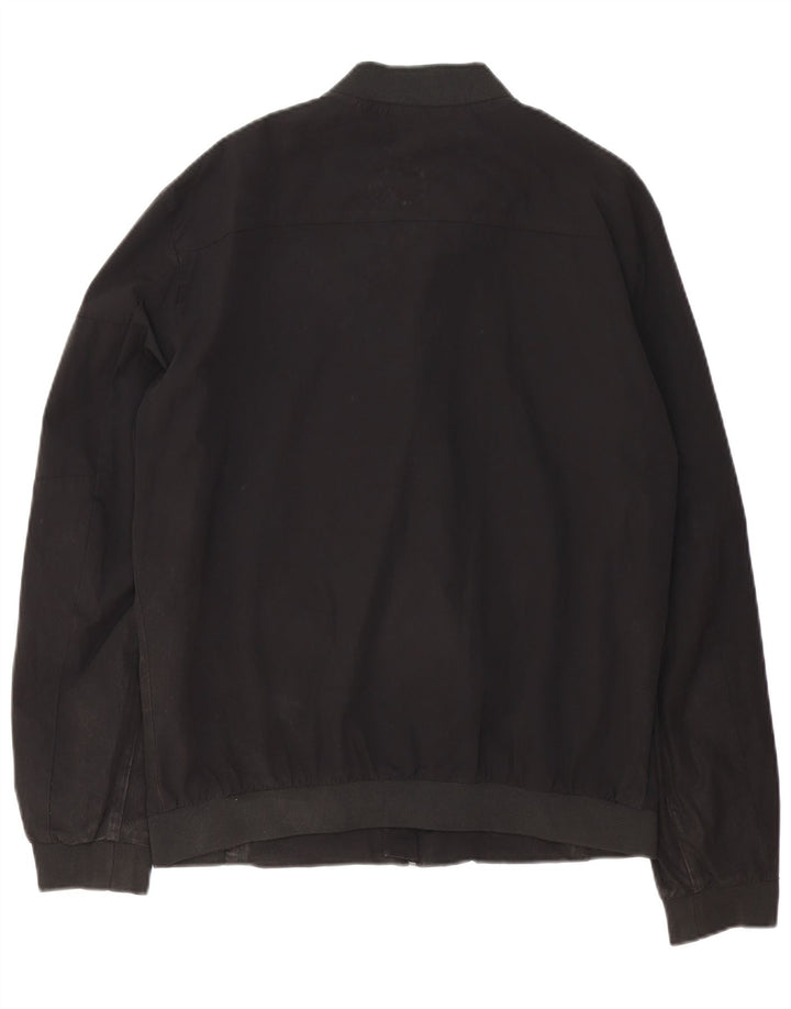 Zara Mens Bomber Jacket UK 40 Grande Nylon Negro