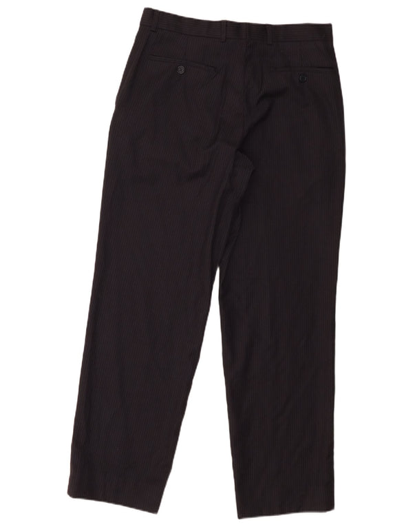Marks & Spencer Pantalón de traje recto para hombre W30 L29 Azul marino a rayas