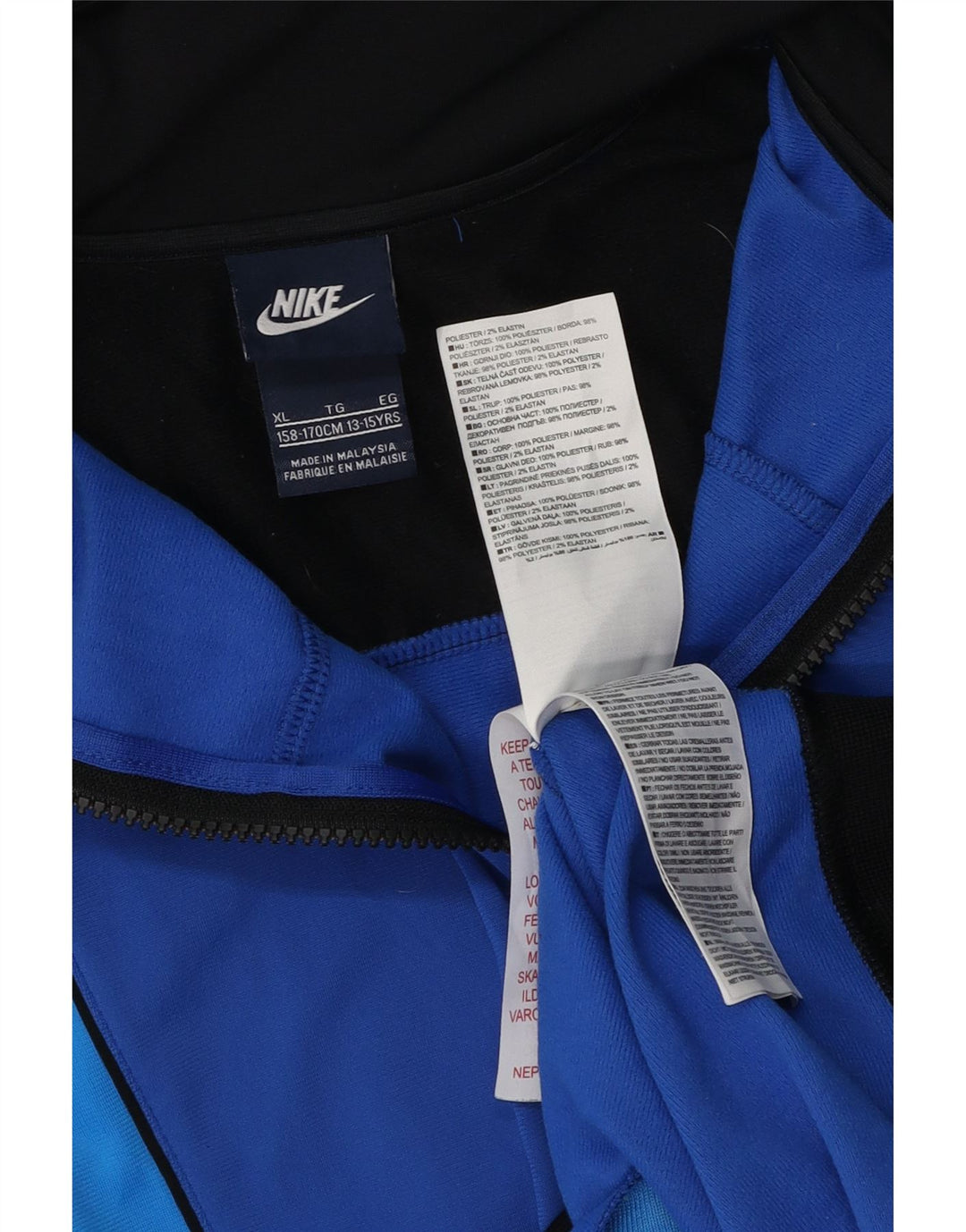 Nike Chaqueta de chándal para niños 13-14 años XL Azul Colorblock Poliéster