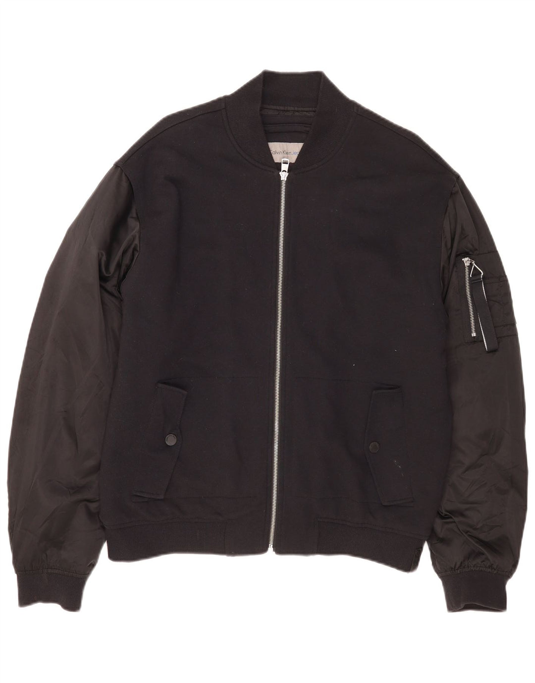 Calvin Klein Jeans Chaqueta Bomber para Hombre UK 40 Grande Algodón Negro