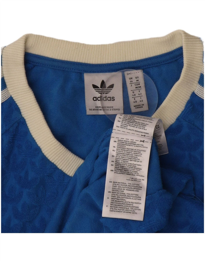 Adidas Camiseta gráfica para mujer Top UK 44 Algodón azul medio