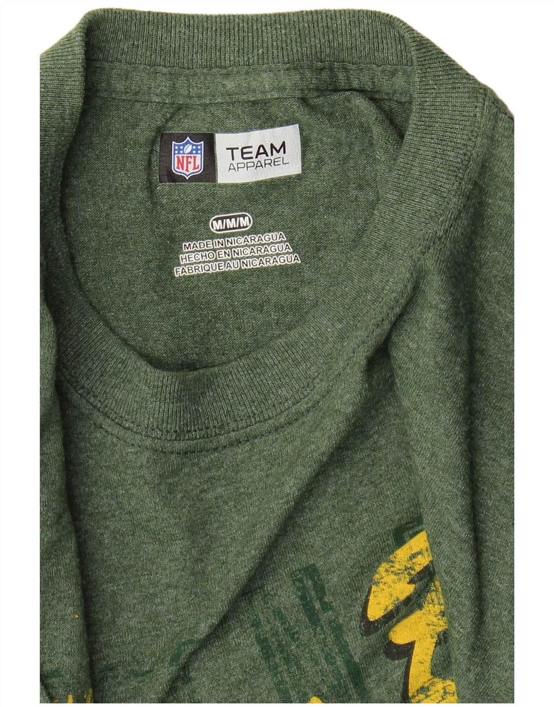 NFL Mens Green Bay Packers Graphic T-Shirt Top Medium Khaki