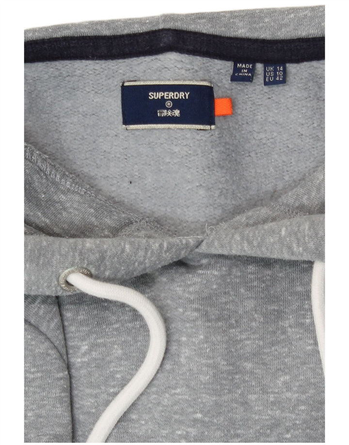 Superdry Jersey con capucha para mujer Reino Unido 44 Poliéster moteado gris grande