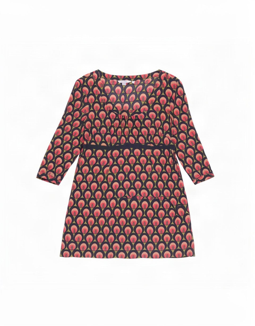Boden Vestido básico con estampado abstracto para mujer, talla 44, talla grande, multicolor