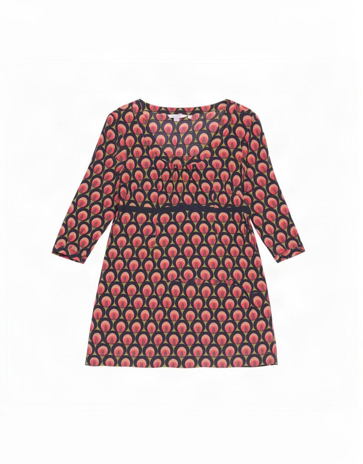 Boden Vestido básico con estampado abstracto para mujer, talla 44, talla grande, multicolor
