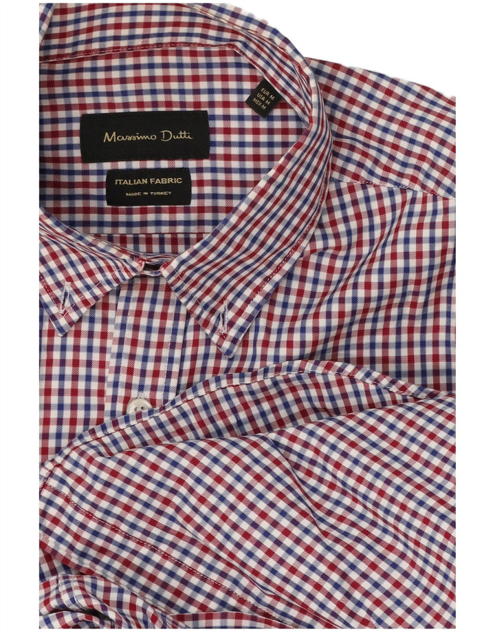 Camisa Massimo Dutti Hombre Algodón Vichy Rojo Medio