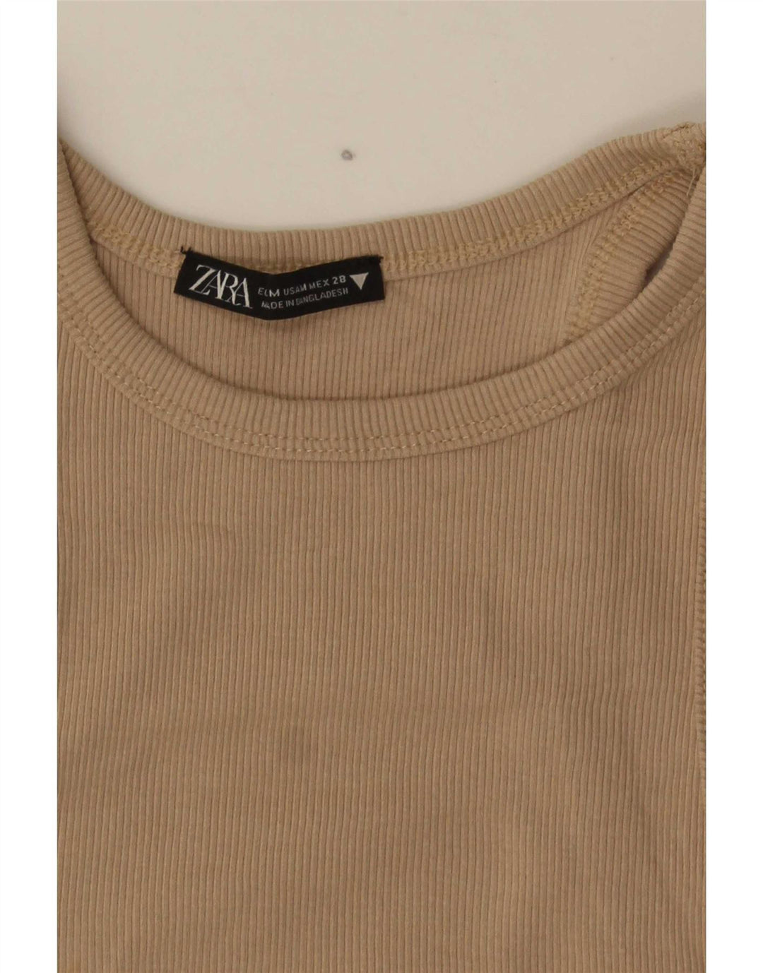 Zara Mujer Crop Top UK 42 Medio Beige