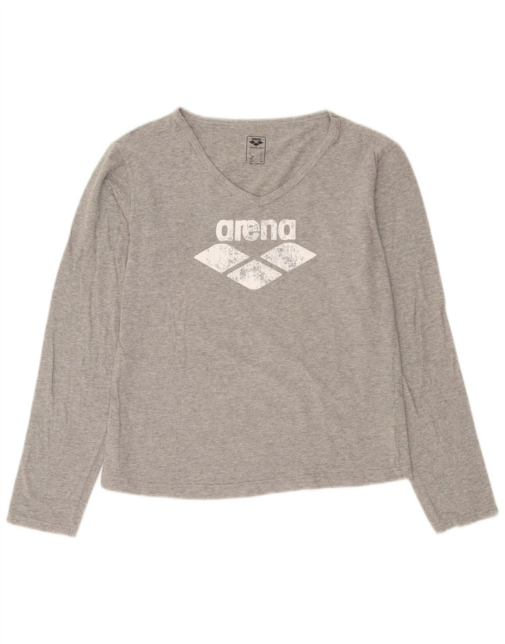 Arena Mujer Gráfico Top Manga Larga UK 44 Grande Gris Moteado