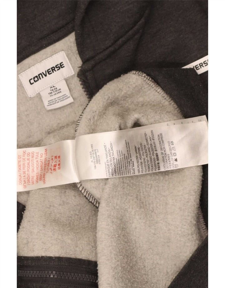 Converse Sudadera con capucha y cremallera para niños 13-14 años XL Gris Poliéster