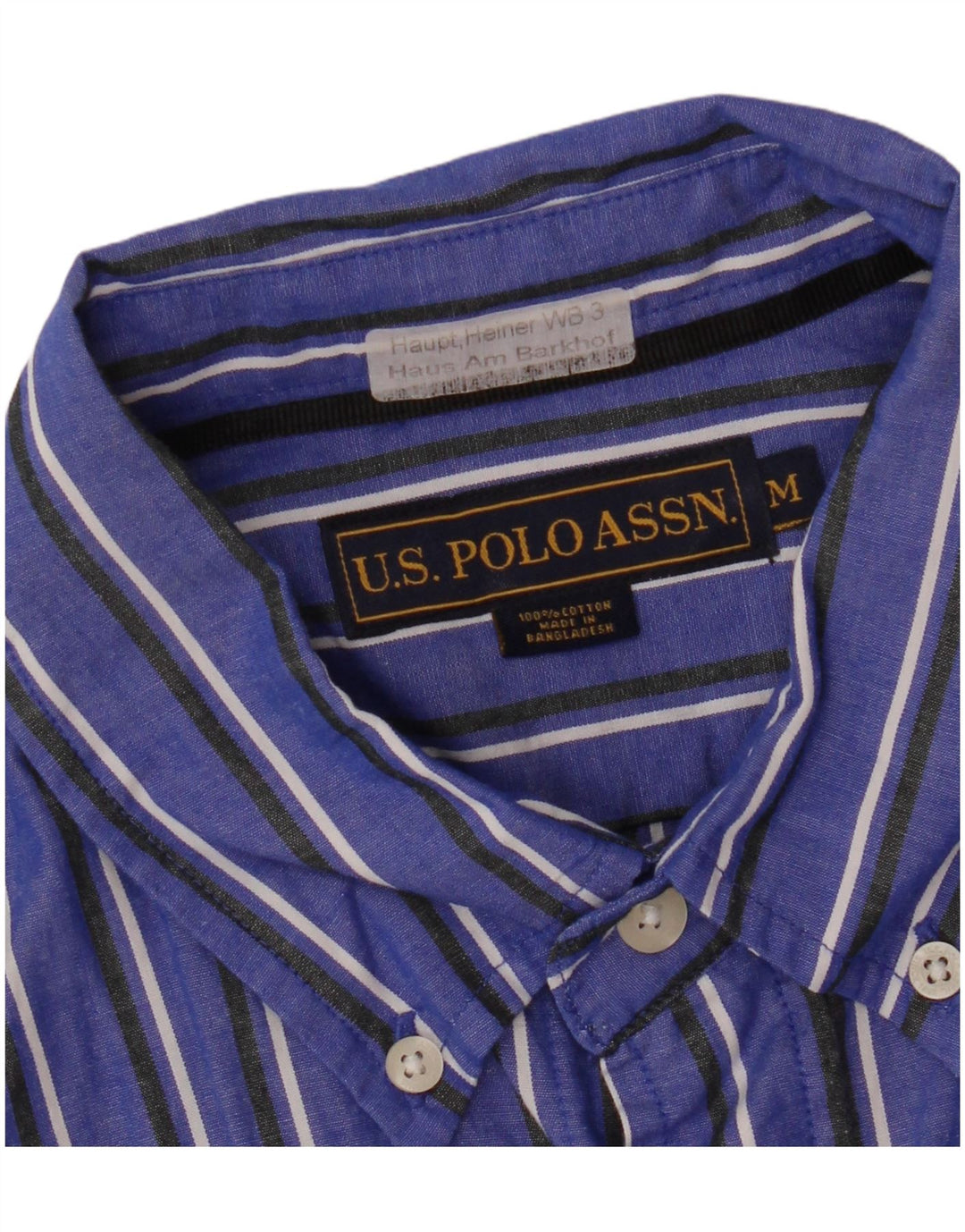 ASSN DE POLO DE EE. UU. Camisa Hombre Algodón Rayas Azul Medio