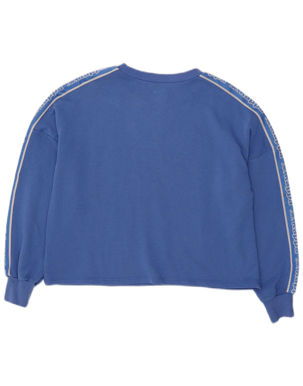 Kappa Mujer Tezenis Crop Graphic Sudadera Jumper UK 12 Azul Medio