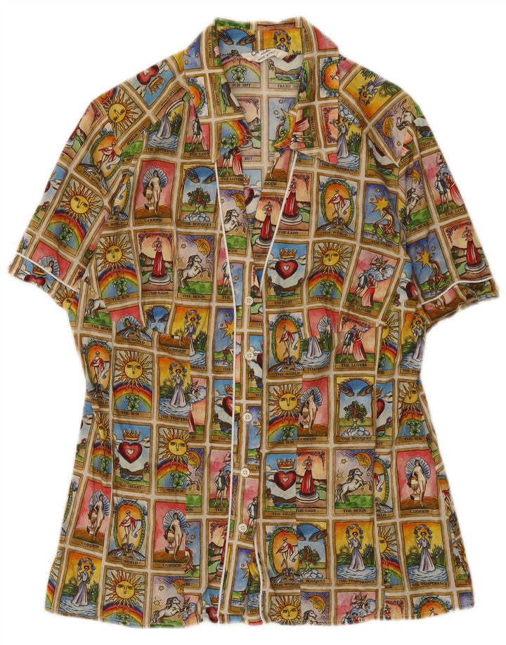 Camomilla Camisa gráfica para mujer UK 12 Medium Multicolor Patchwork