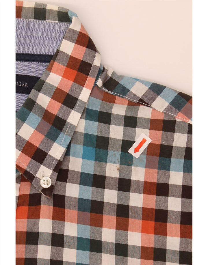 TOMMY HILFIGER Camisa Custom Fit de hombre de algodón a cuadros multicolor mediano