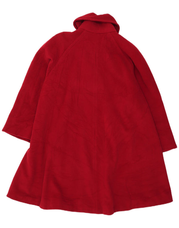 mabb Abrigo extragrande con doble botonadura para mujer UK 18 XL Lana roja