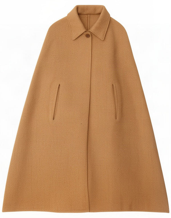 Capa vintage para mujer UK 20 2XL Beige Herringbone