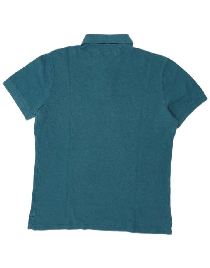 Tommy Hilfiger Polo de ajuste personalizado para hombre, talla grande, azul
