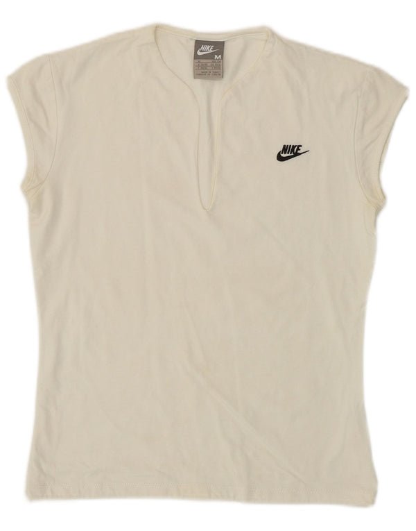 NIKE Womens T-Shirt Top UK 10/12 Medium White Cotton