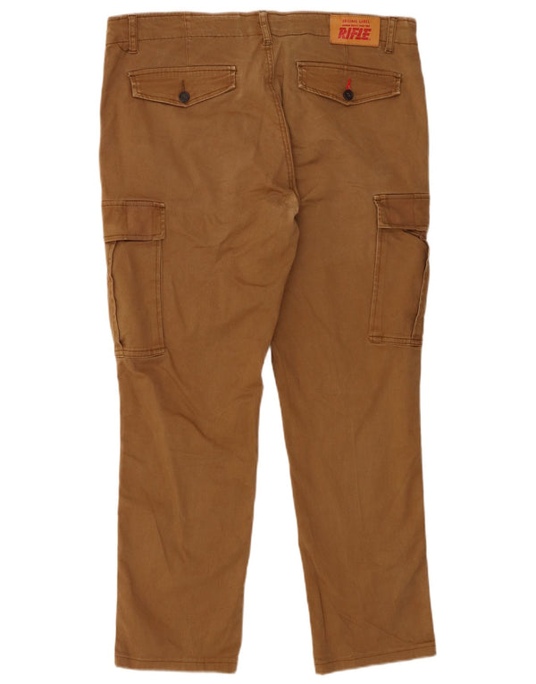 Rifle Pantalones cargo rectos para hombre IT 54 2XL W40 L27 Algodón beige