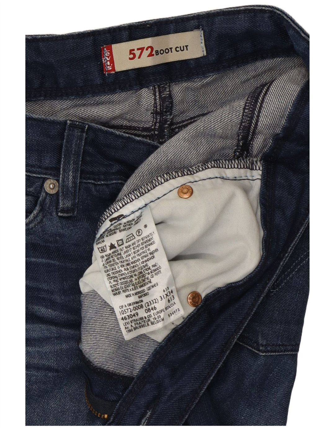 Levi's Mujer 572 Bootcut Jeans W31 L28 Algodón Azul Marino