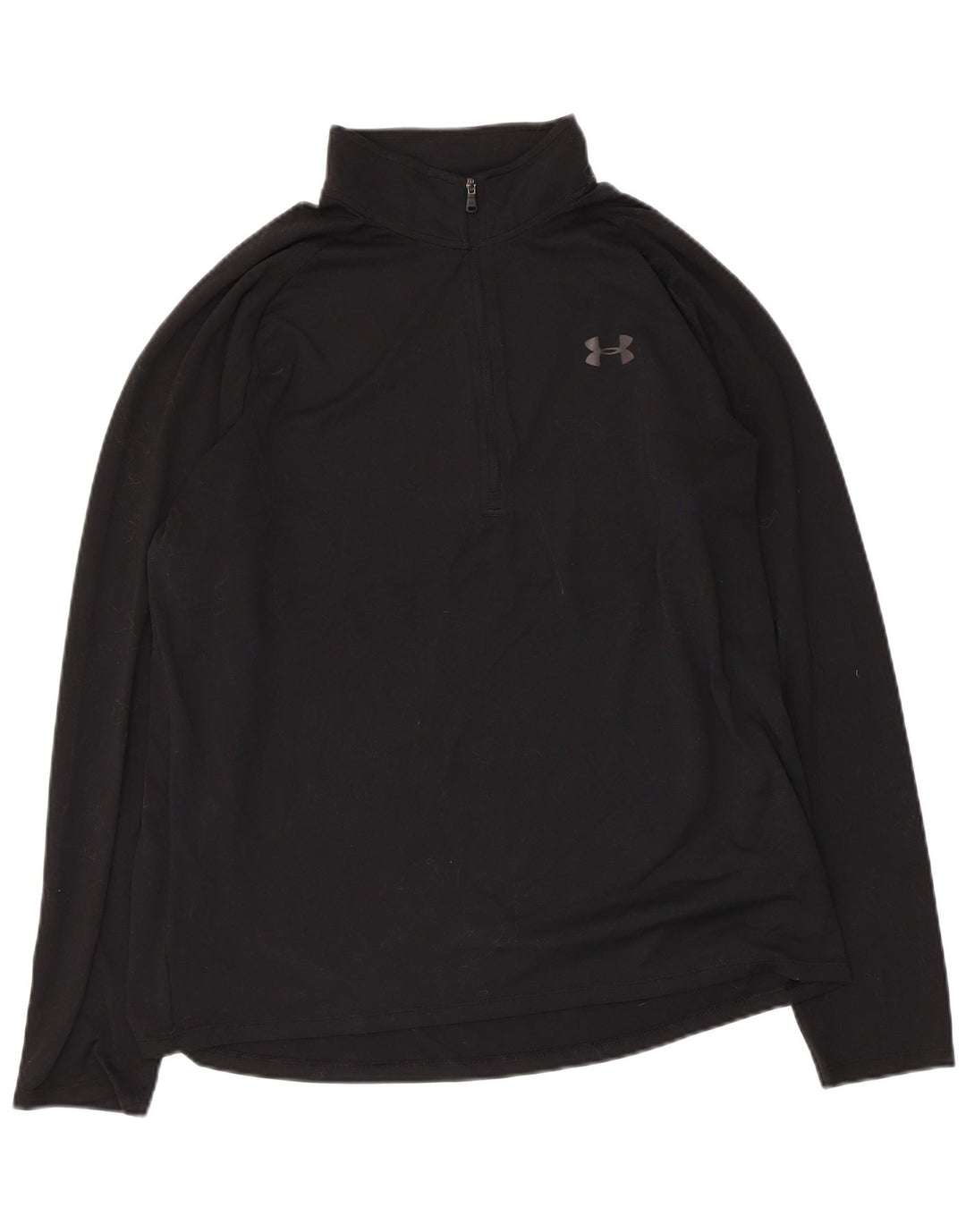 Under Armour Hombre Zip Neck Jersey Chándal Top Grande Poliéster Negro