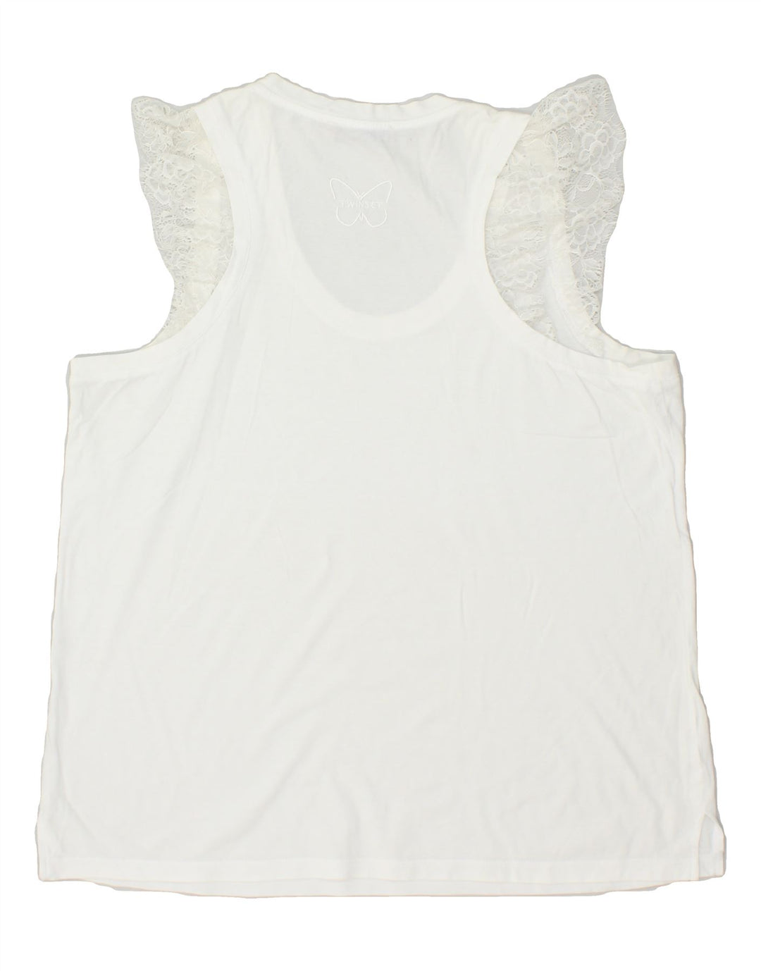 TWIN-SET Womens Vest Top UK 12 Medium White | Vintage Twin-Set | Thrift | Second-Hand Twin-Set | Used Clothing | Messina Hembry 