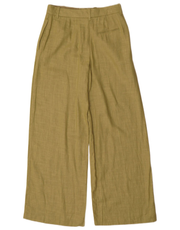 Marks & Spencer Pantalones chinos de pierna ancha para mujer UK 8 Small W26 L29 Verde