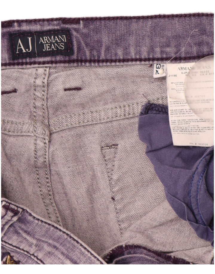 ARMANI Vaqueros Rectos Mujer W32 L29 Algodón Morado