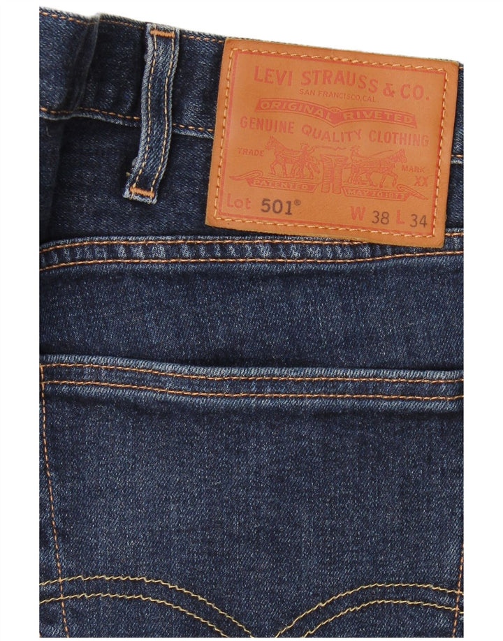 LEVI'S Jeans rectos 501 para hombre W38 L34 Algodón azul marino