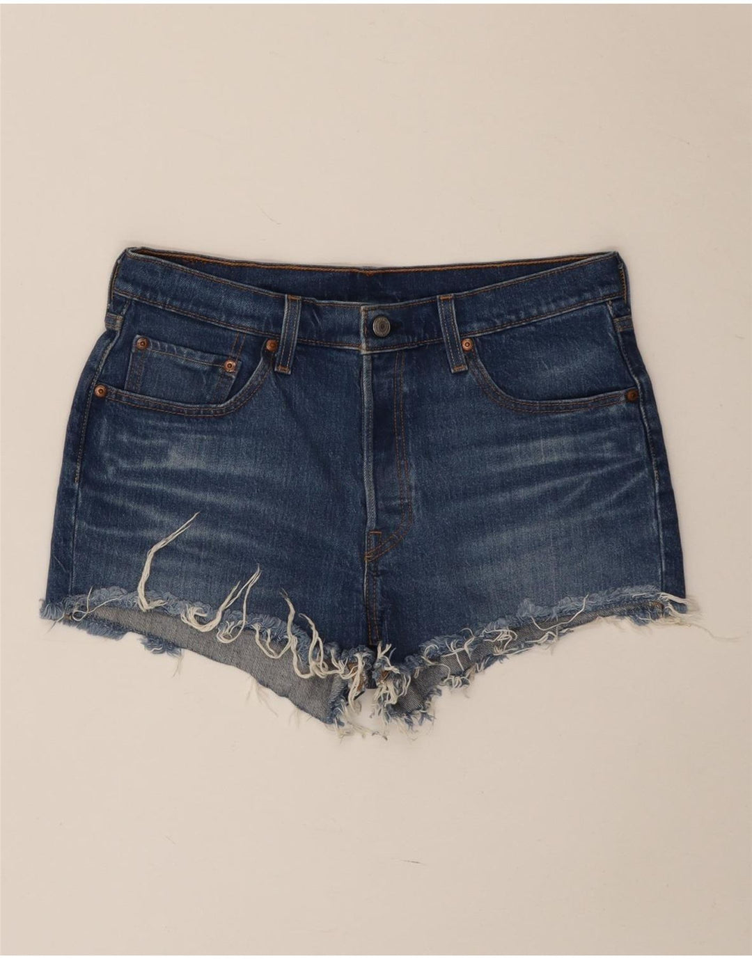 Levi's Mujer 501 Shorts Vaqueros W29 Algodón Azul Medio