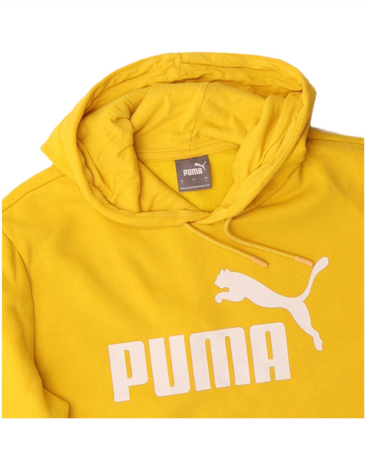 PUMA Jersey con capucha gráfica para hombre pequeño de algodón amarillo