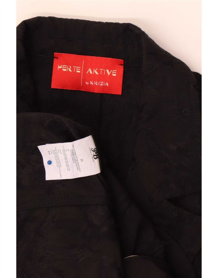Perte by Krizia Chaqueta Blazer de 2 Botones para Mujer Talla 25 Grande Negro Floral
