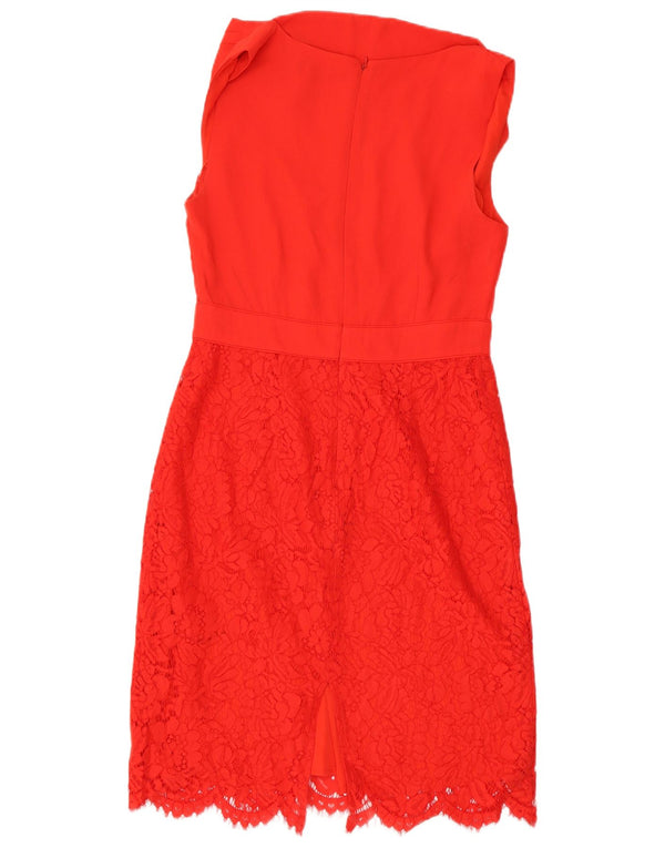 Oasis Vestido tubo sin mangas para mujer UK 40 Pequeño Poliéster floral rojo