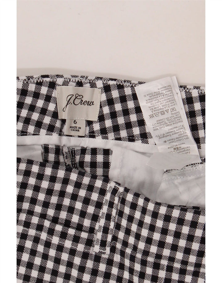 J. CREW Pantalones cortos chinos para mujer US 6 Medium W30 Algodón de cuadros negros