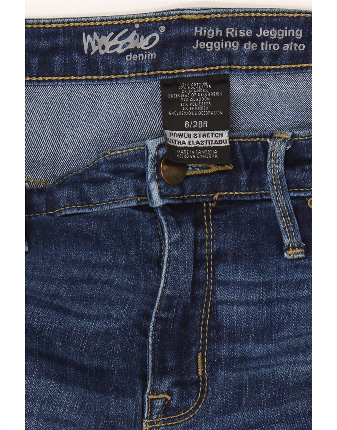 MOSSIMO Womens Distressed High Rise Jegging Jeans US 6 Small W28 L29 Blue Vintage Mossimo and Second-Hand Mossimo from Messina Hembry 