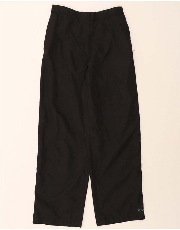 IZOD Womens Tracksuit Trousers UK 10 Small Black Striped Polyester Vintage Izod and Second-Hand Izod from Messina Hembry 