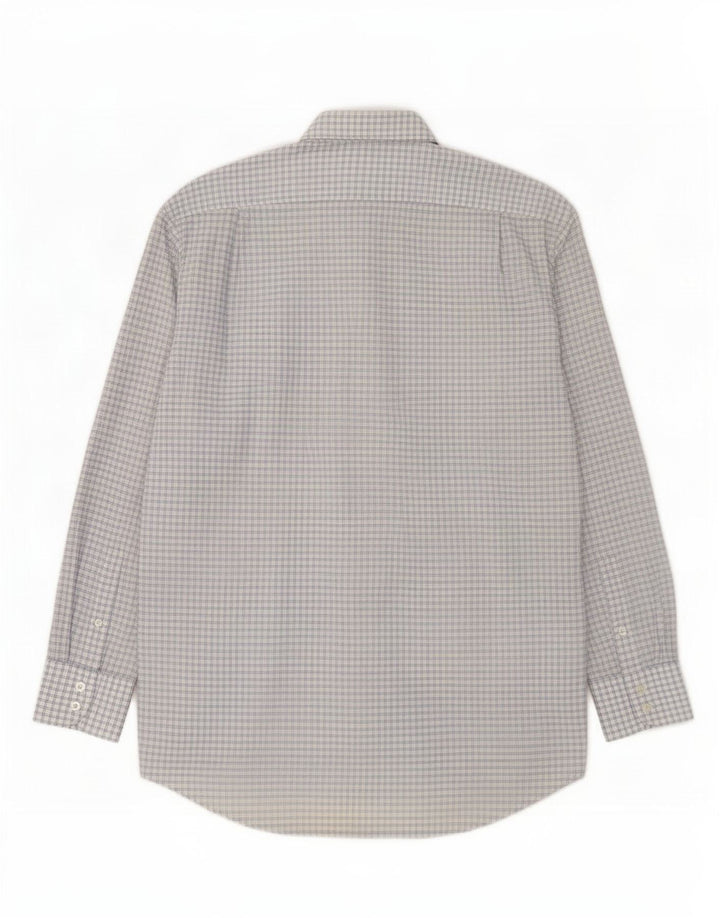 Camisa Lacoste Hombre Talla 42 Algodón Cuadros Azul Grande