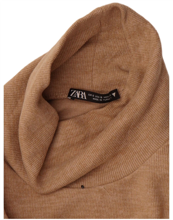 Zara Mujer Chaleco Top Reino Unido 8 Pequeño Algodón Beige
