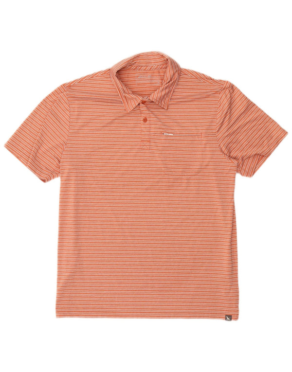 Eddie Bauer Polo para hombre Poliéster a rayas naranja medio
